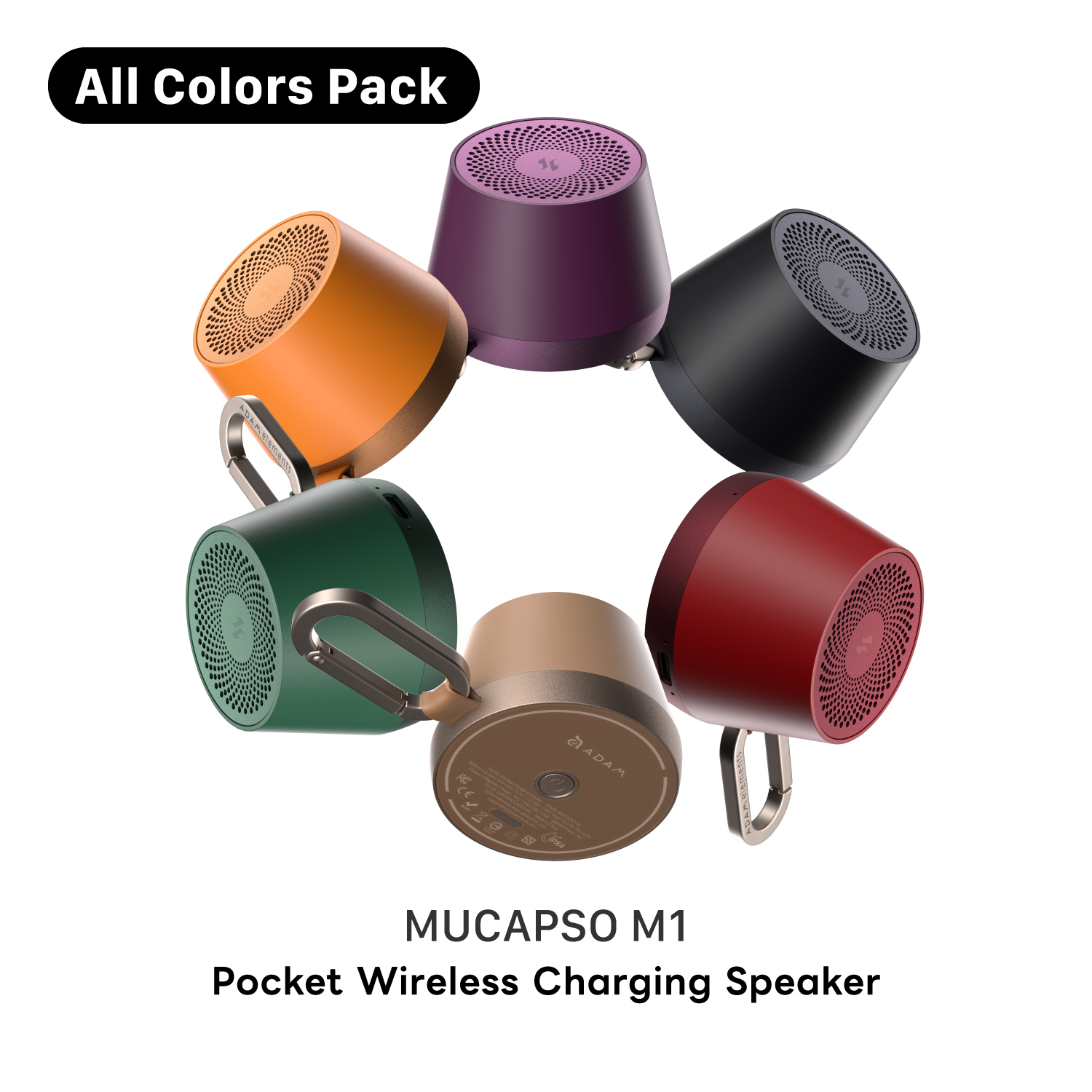 MUCAPSO M1 Pocket Wireless Charging Speaker 【All Colors】