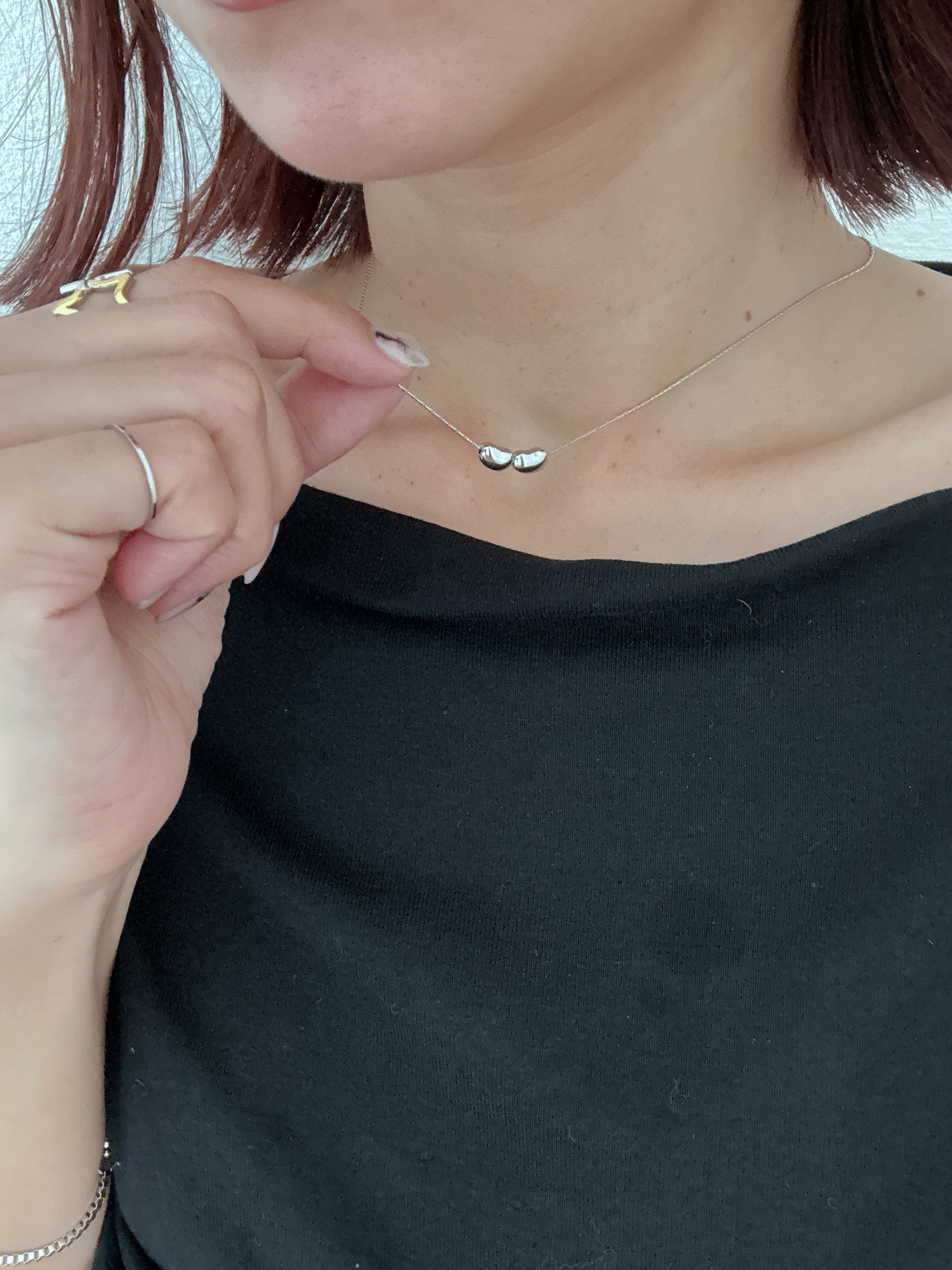 twin pebble necklace