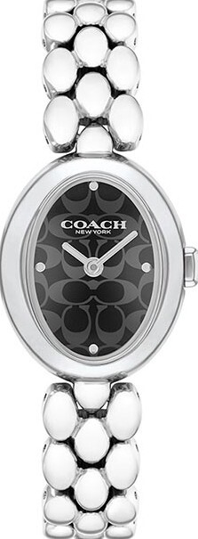 萬年鐘錶 - COACH  LOGO印花黑色錶盤不鏽鋼女錶 14504420 錶徑22MM