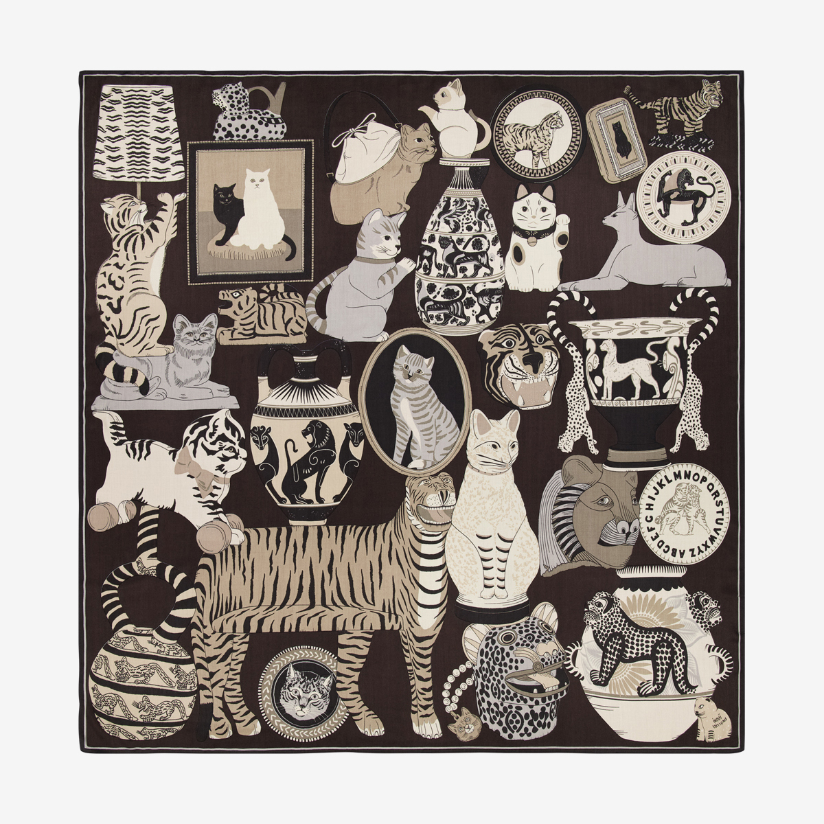 COLLECTIONNEUR 絲棉方巾130 - 深棕