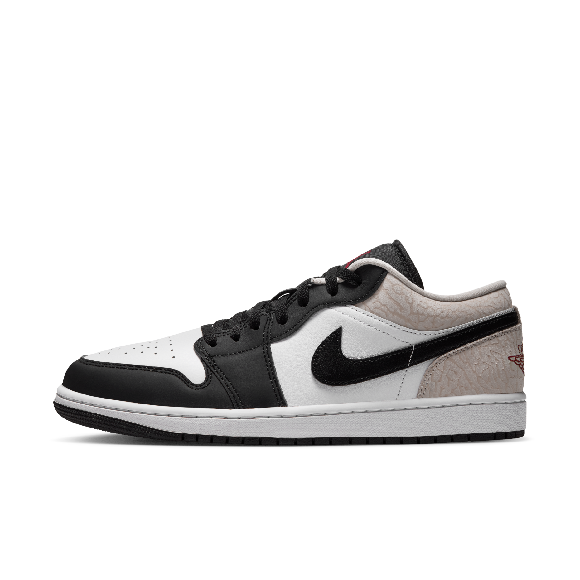 男鞋 NIKE AIR JORDAN 1 LOW SE 黑白淺土 皮革 拼接 緩震 低筒 AJ1 休閒鞋【IQ5490-007】AJ1OG