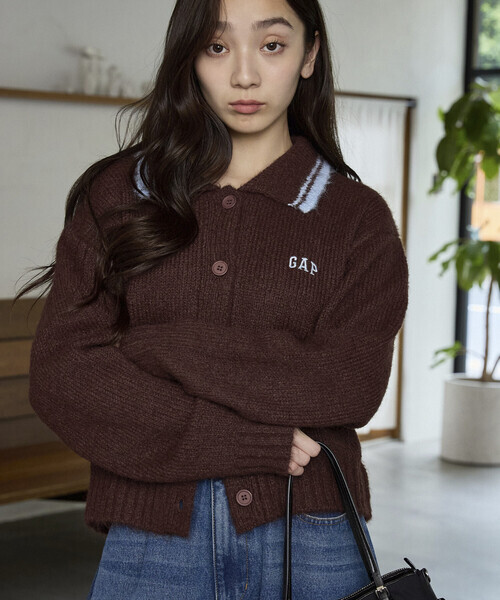 #預購 🇯🇵日本 PUBLUX × GAP 限定聯名 撞色領 費瑟針織開襟衫 4色