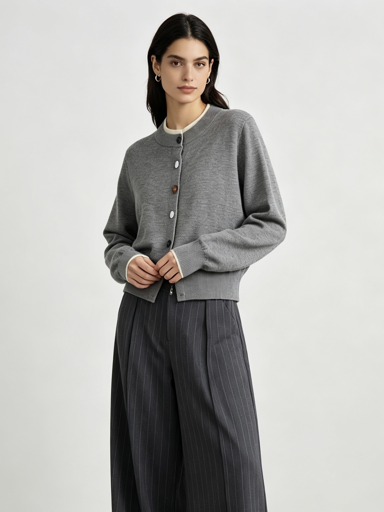 mi-tu layered-look knit top