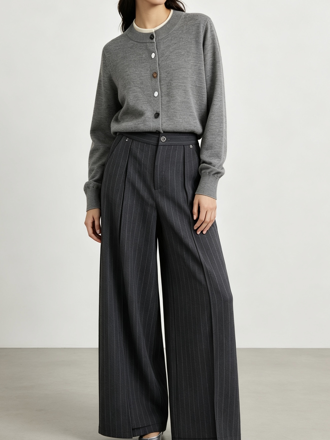 mi-tu layered-look knit top