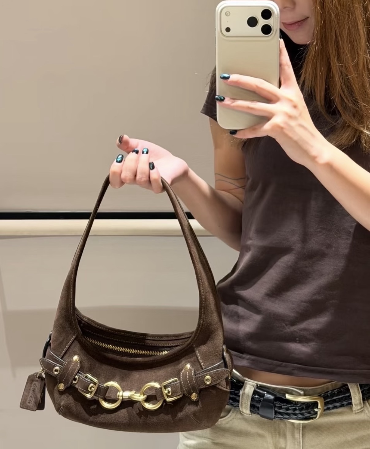 <秋天氛圍感的神🍂>COACH  Belted Ergo Shoulder Bag 月牙腋下包