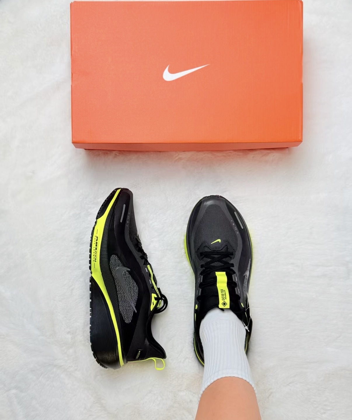 男鞋 NIKE AIR ZOOM PEGASUS 42 GORE-TEX 黑綠 防水 緩震 小飛馬 慢跑 運動鞋【IQ0450-001】