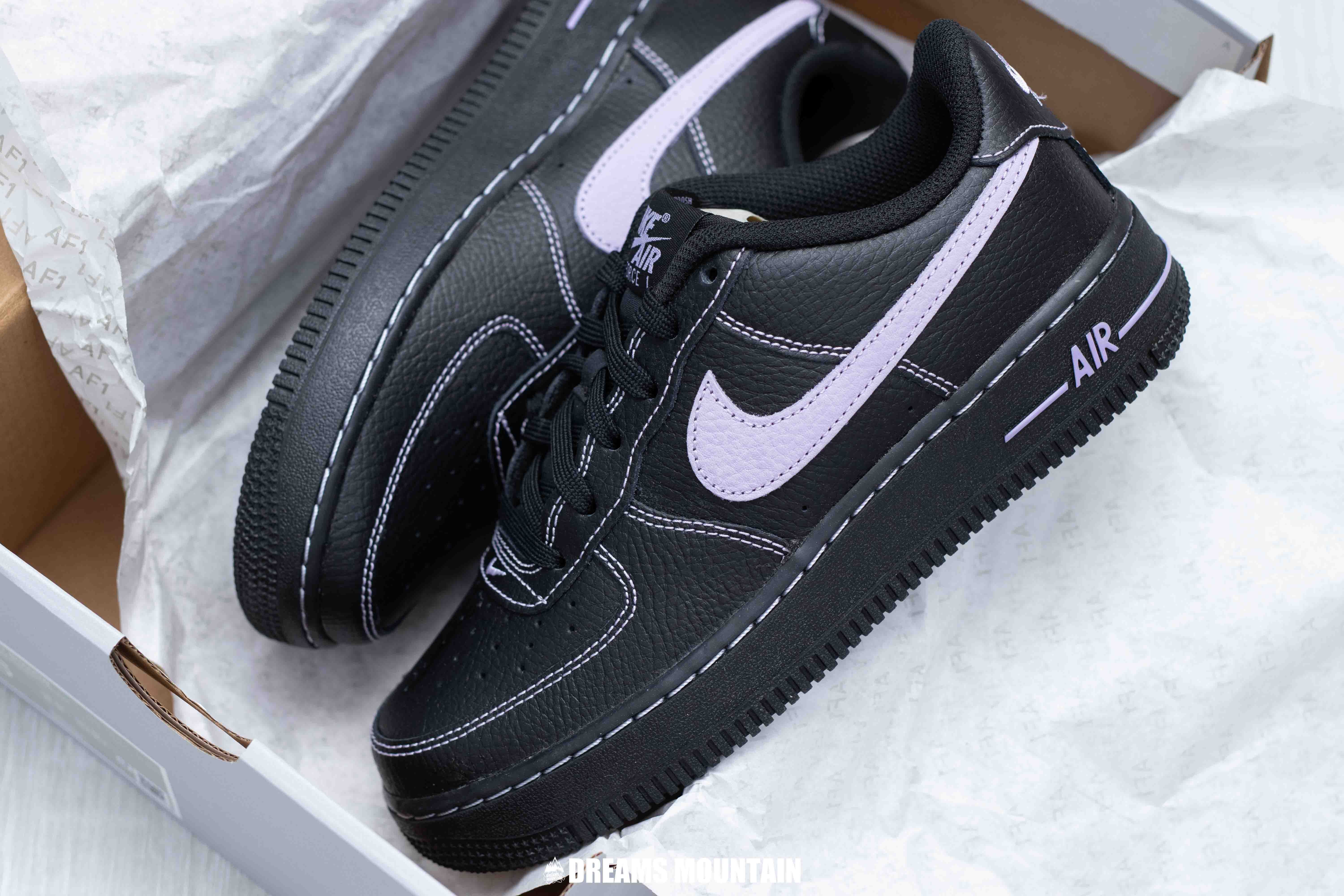 【預訂】NIKE AIR FORCE 1 LV 8 全黑明線紫-GS