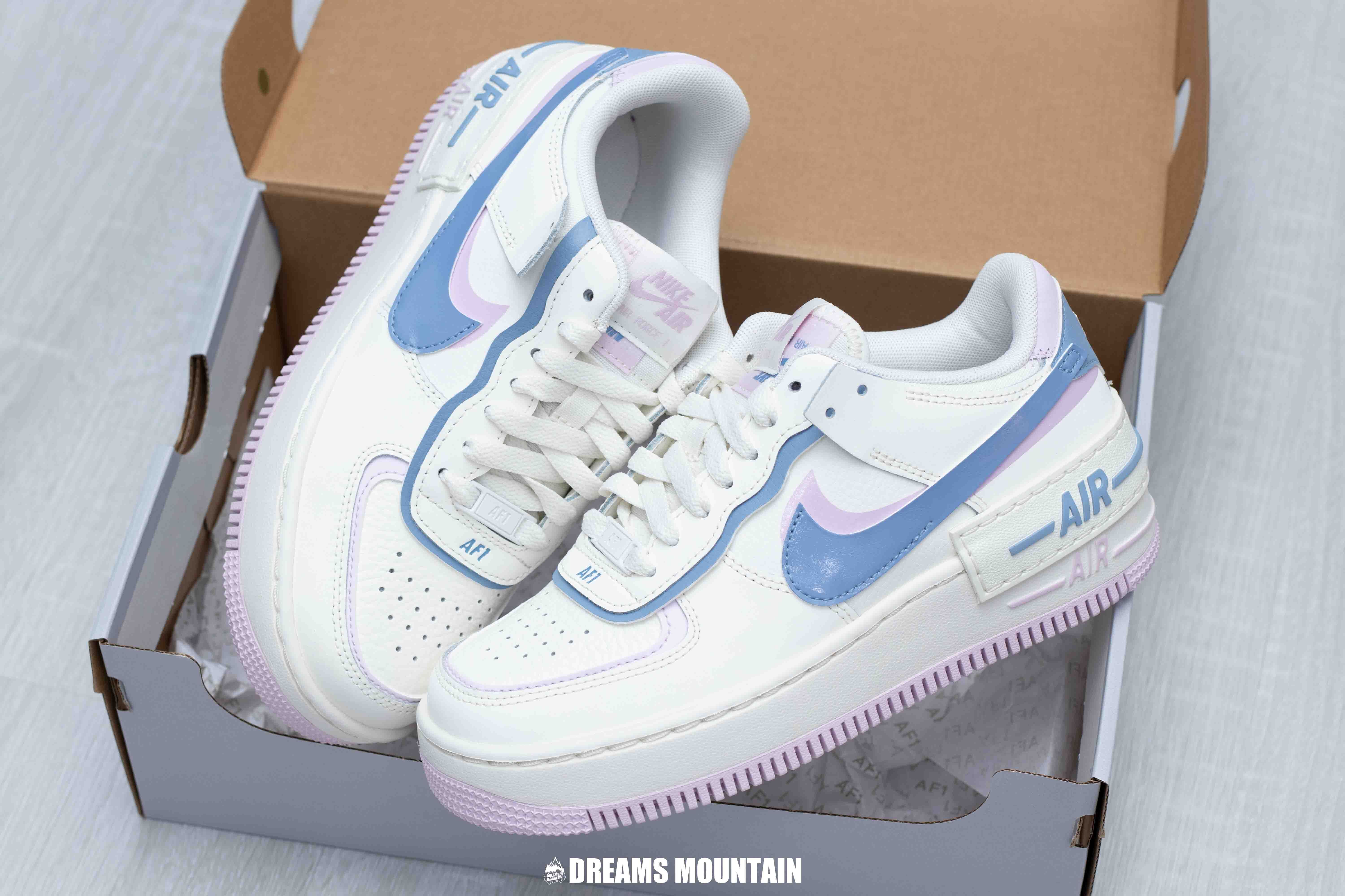 【預訂】 NIKE AIR FORCE 1 SHADOW 奶油白藍紫-WOMEN