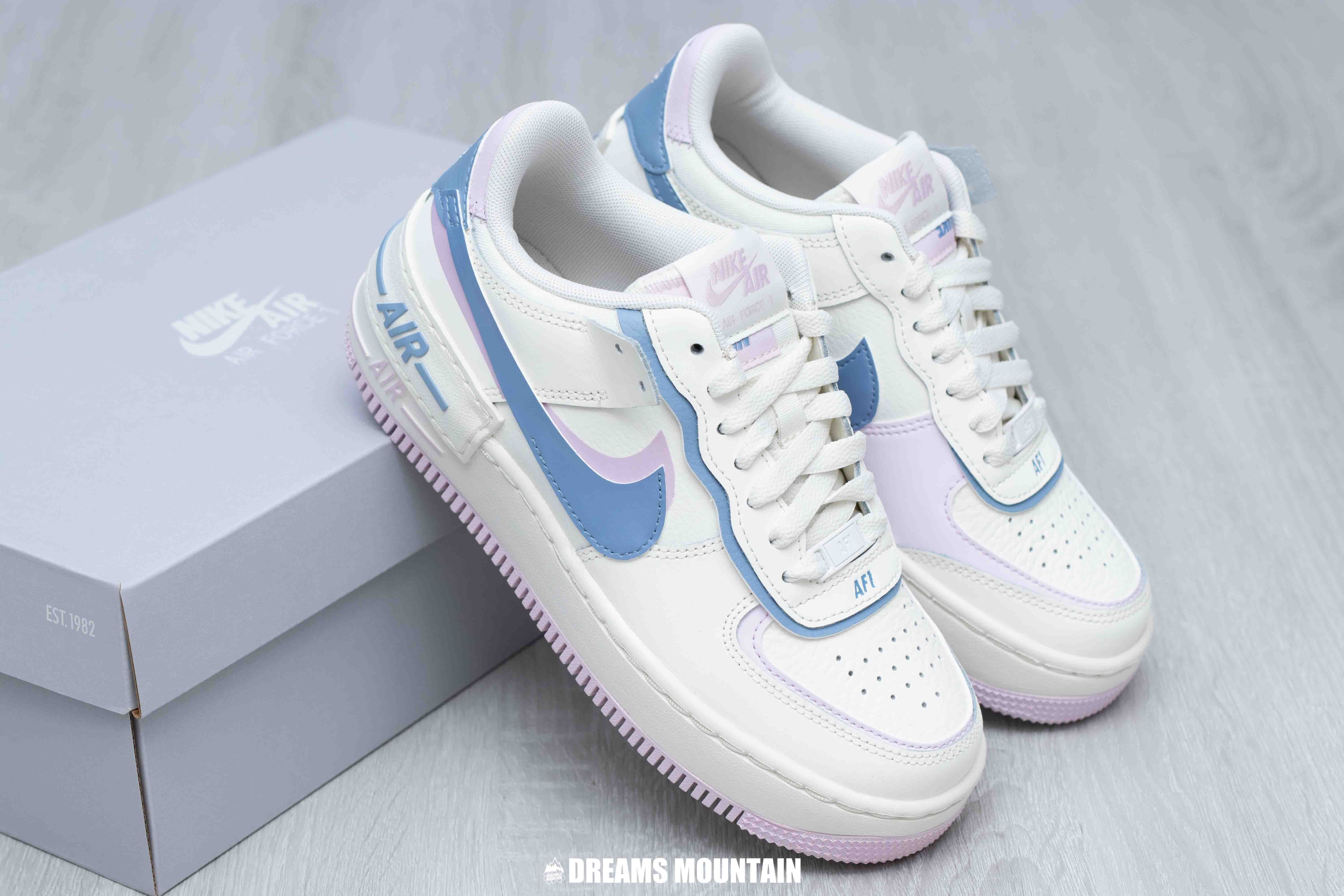 【預訂】 NIKE AIR FORCE 1 SHADOW 奶油白藍紫-WOMEN