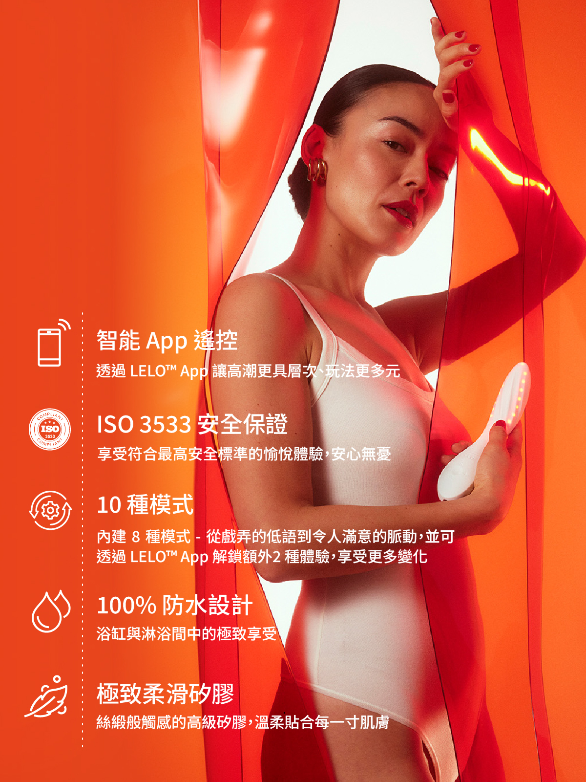 LELO MONA Spectra,LELO,瑞典 LELO,情趣用品,情趣玩具,G點按摩棒,高潮按摩棒,G點按摩器,紅光愉悅按摩器
