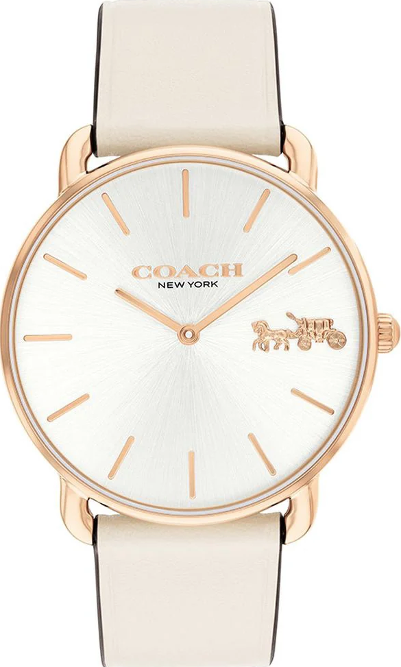 萬年鐘錶 - COACH  典雅輕薄米白皮革錶帶女錶 14504380 錶徑36MM