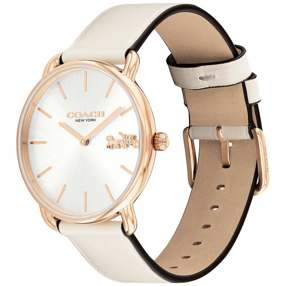 萬年鐘錶 - COACH  典雅輕薄米白皮革錶帶女錶 14504380 錶徑36MM