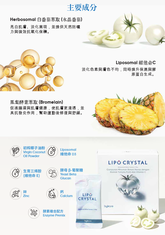 UR106 LIPO CRYSTAL 水晶白蕃茄 3G X 20S   $398/  【1盒 / 20 支  】【買3盒送10條裝】【買6盒送3盒】