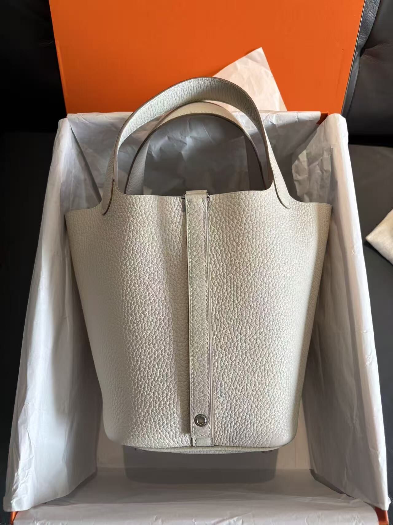 Hermes Picotin Lock 18 G stamp 菜籃子水桶 奶昔白 銀扣手袋