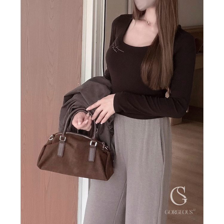 G8509 「復古麂皮托特兩用包」