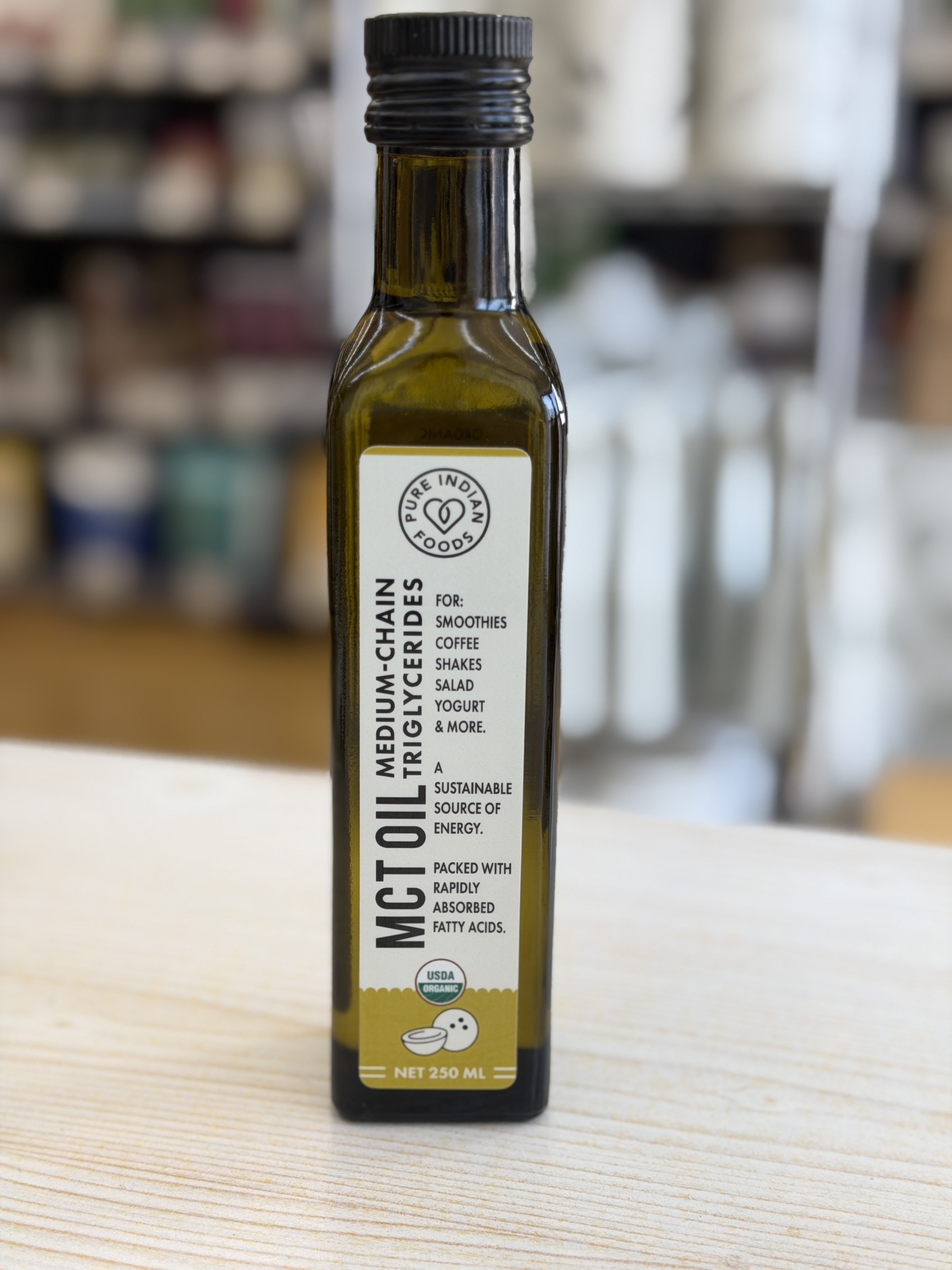 Pure Indian Foods organic MCT oil 250ml (best before 2028/4/30)