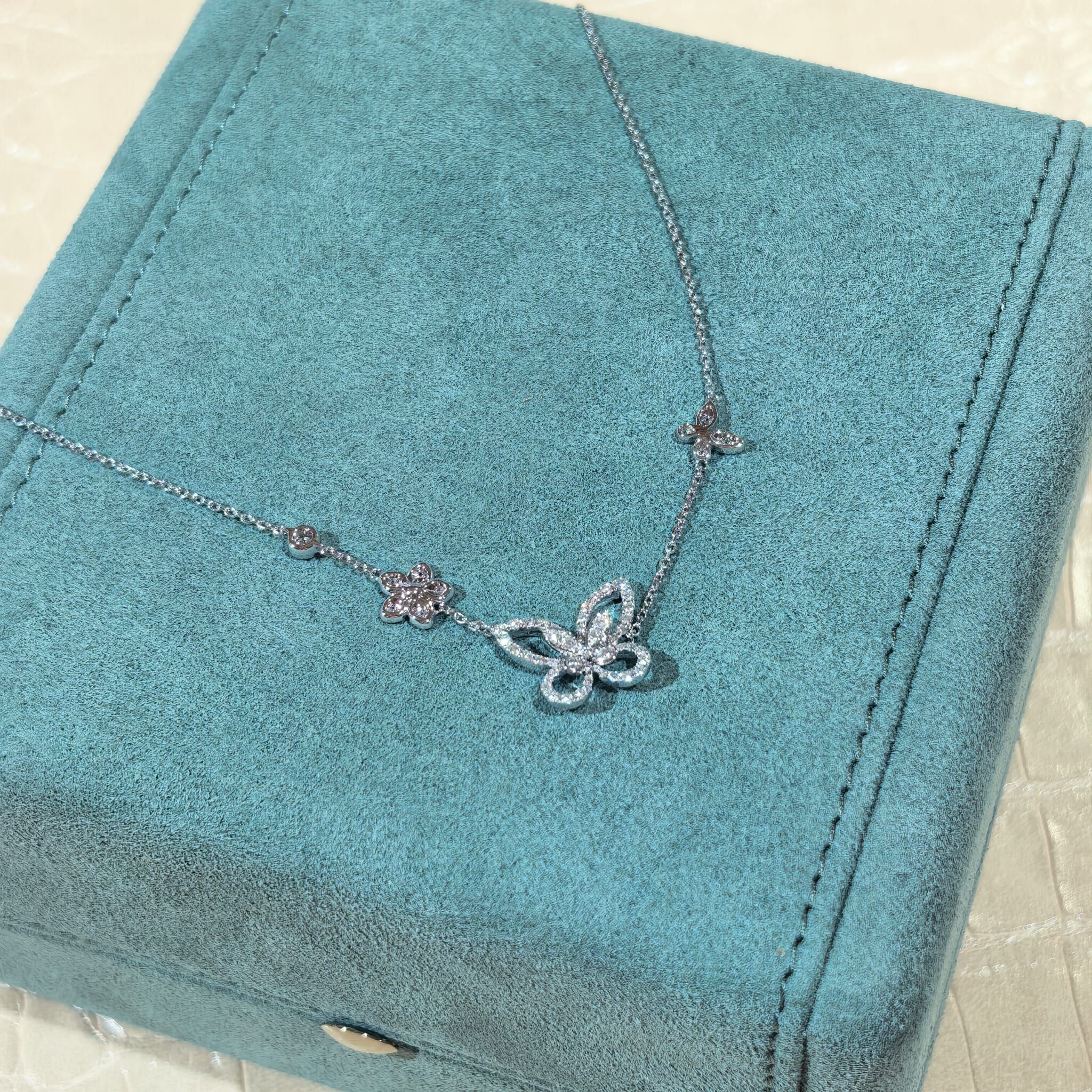 全新GRAFF頸鏈 BUTTERFLY 18K白金鑽石 蝴蝶系列 #BRAND NEW #香榭站正品