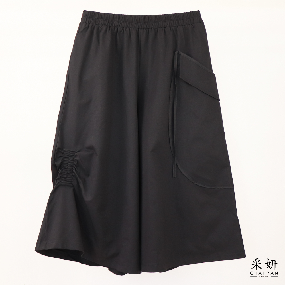 暗黑風休閒工裝闊腿褲