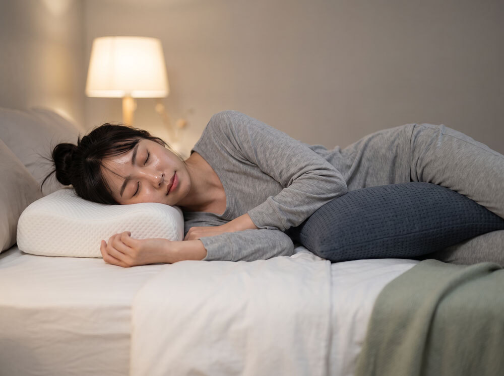 單身女性側睡夾抱枕