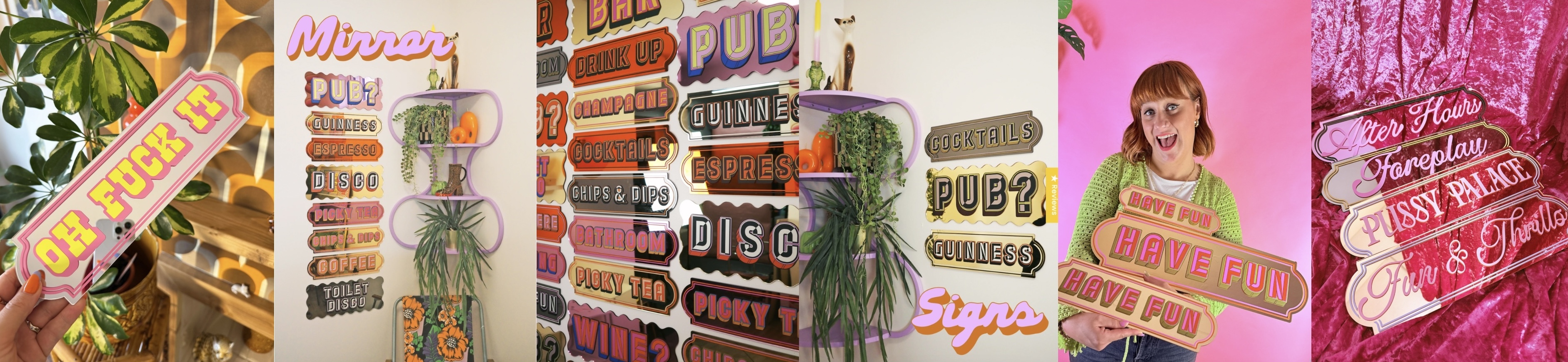 Printed Weird acrylic decorative Mirror Sign