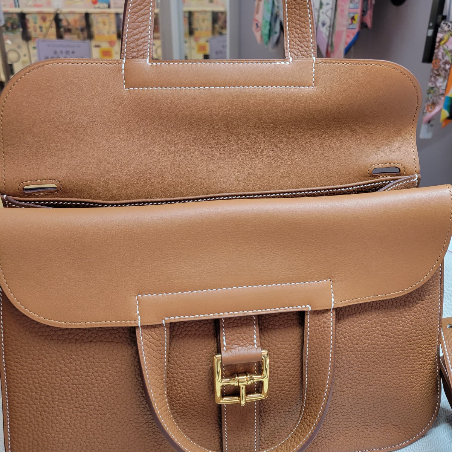 99%NEW HERMES HALZAN 31 GOLD CC 金棕金扣