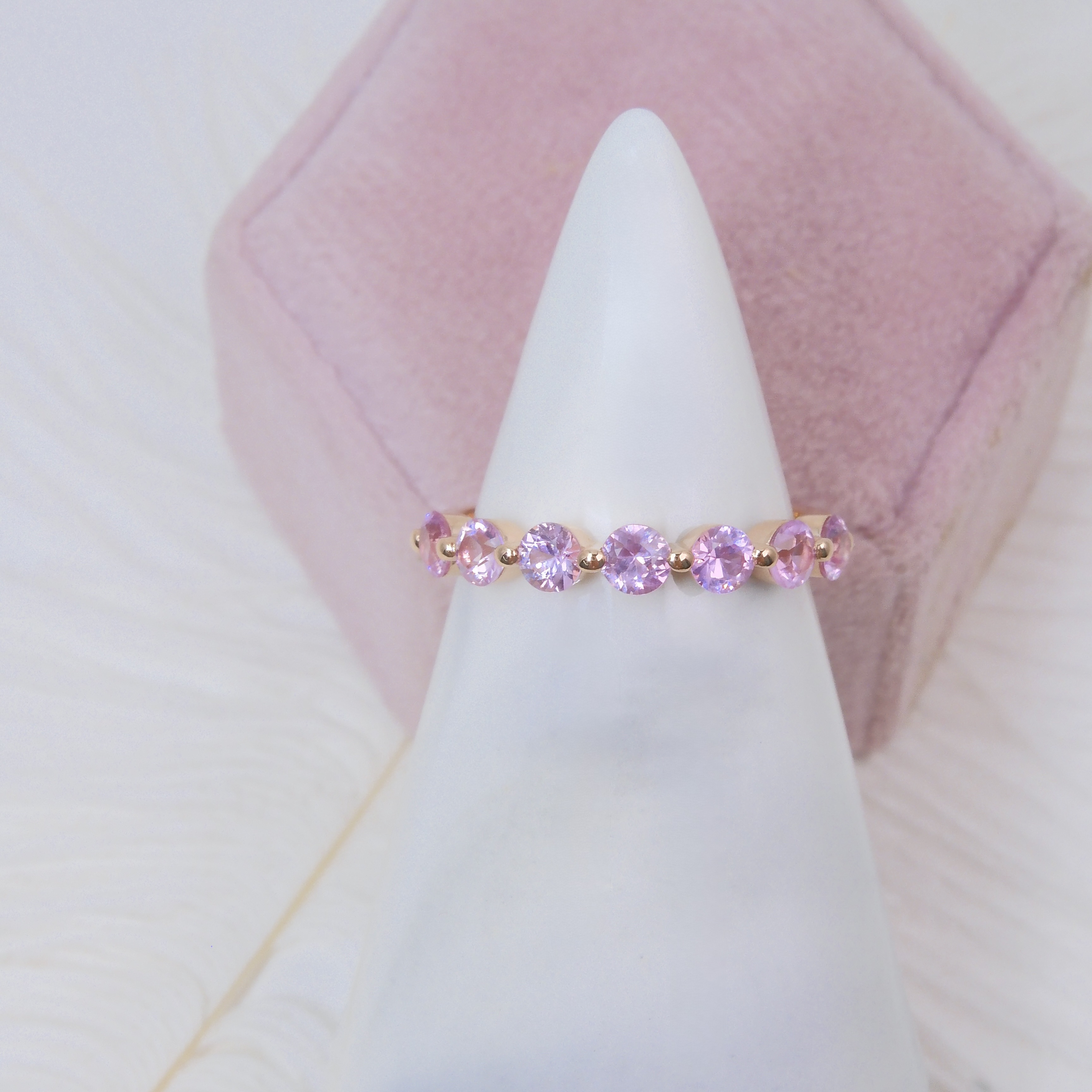 Bespoke 18K Gold 0.96ct Pink Sapphire Ring