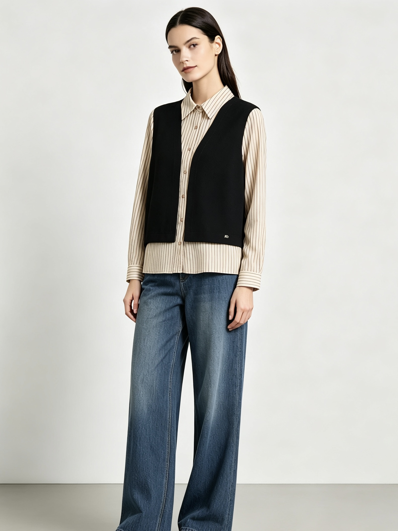 mi-tu two-piece striped shirt
