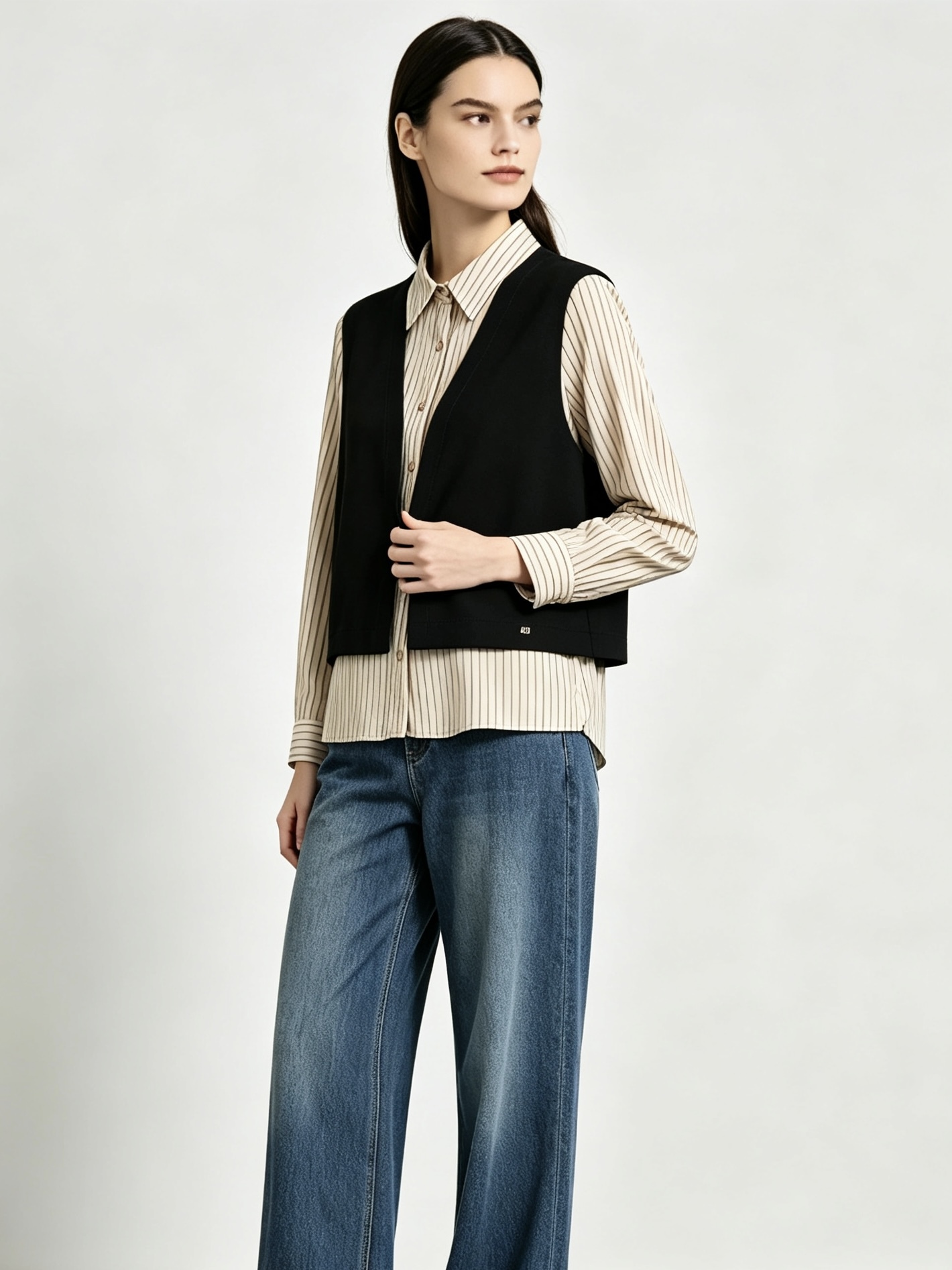 mi-tu two-piece striped shirt