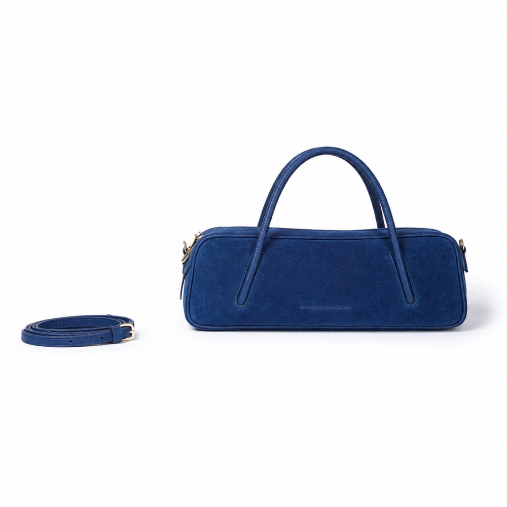 SMA-GGG0918-014 CELINE SUEDE ENLONGATED SMALL-BLU (A14)