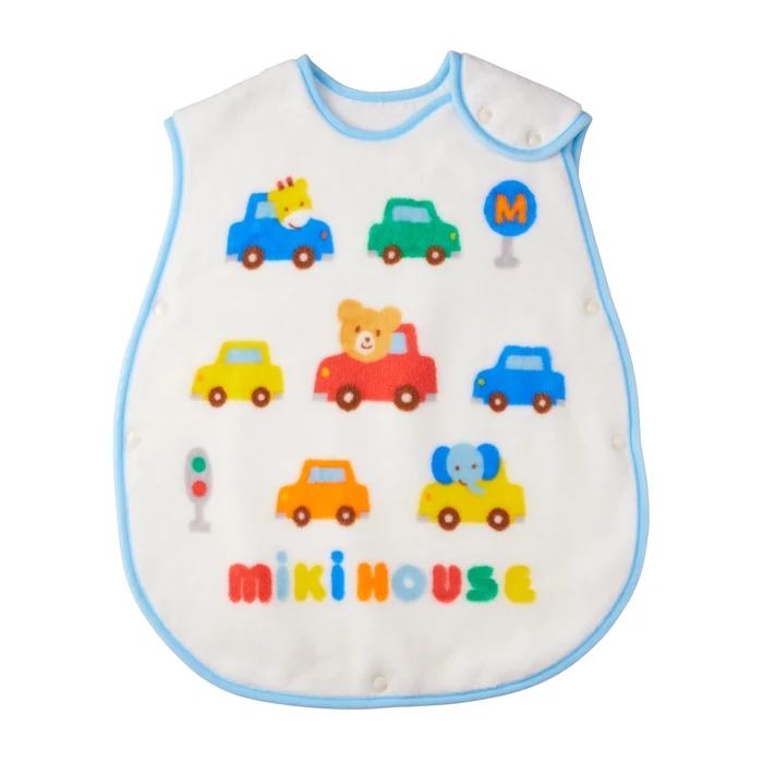 MIKI HOUSE BABY 背心式棉絨防踢被-藍色