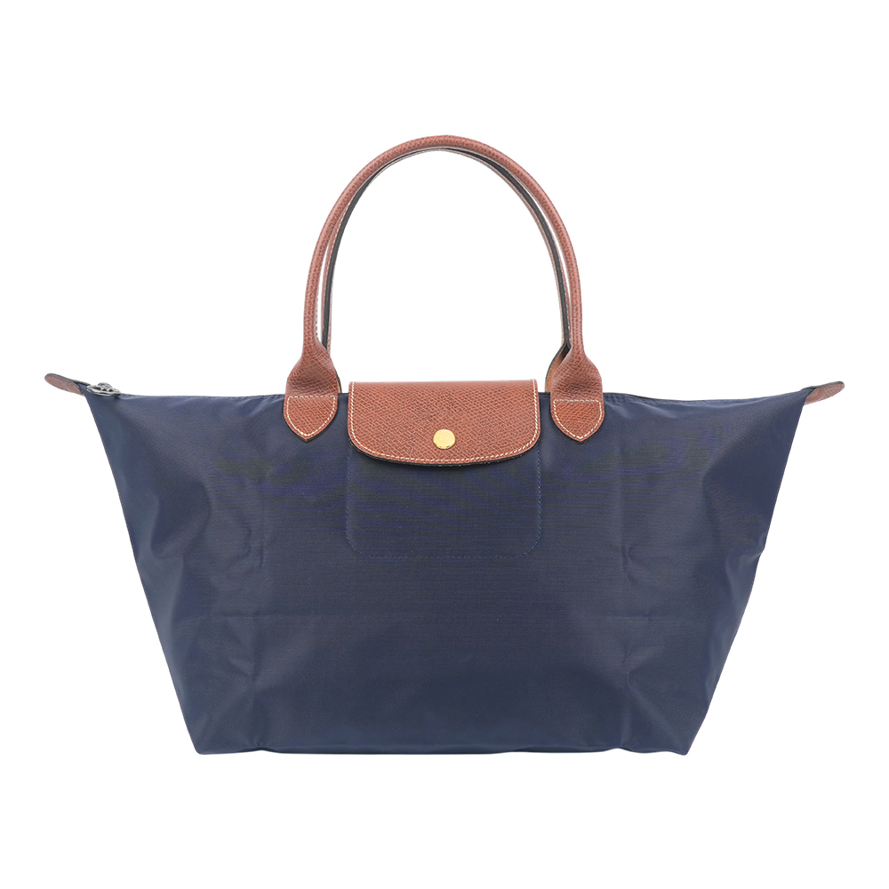 【Longchamp】L號短把 Le Pliage 摺疊肩背包(海軍藍)