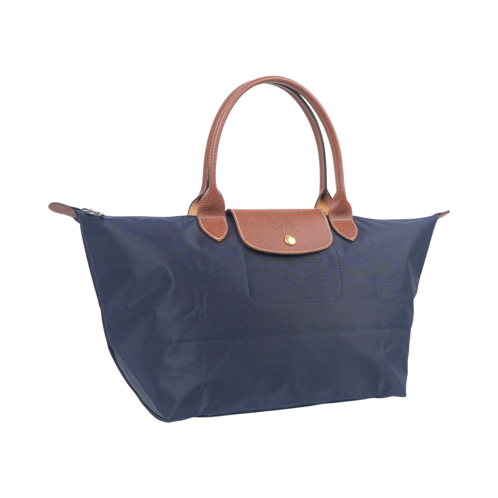 【Longchamp】L號短把 Le Pliage 摺疊肩背包(海軍藍)