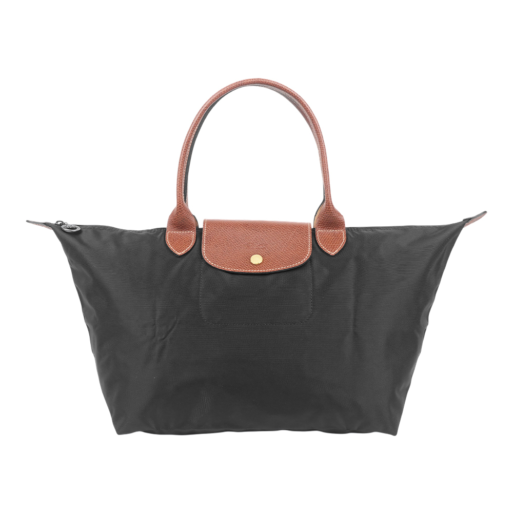 【Longchamp】L號短把 Le Pliage 摺疊肩背包(黑色)