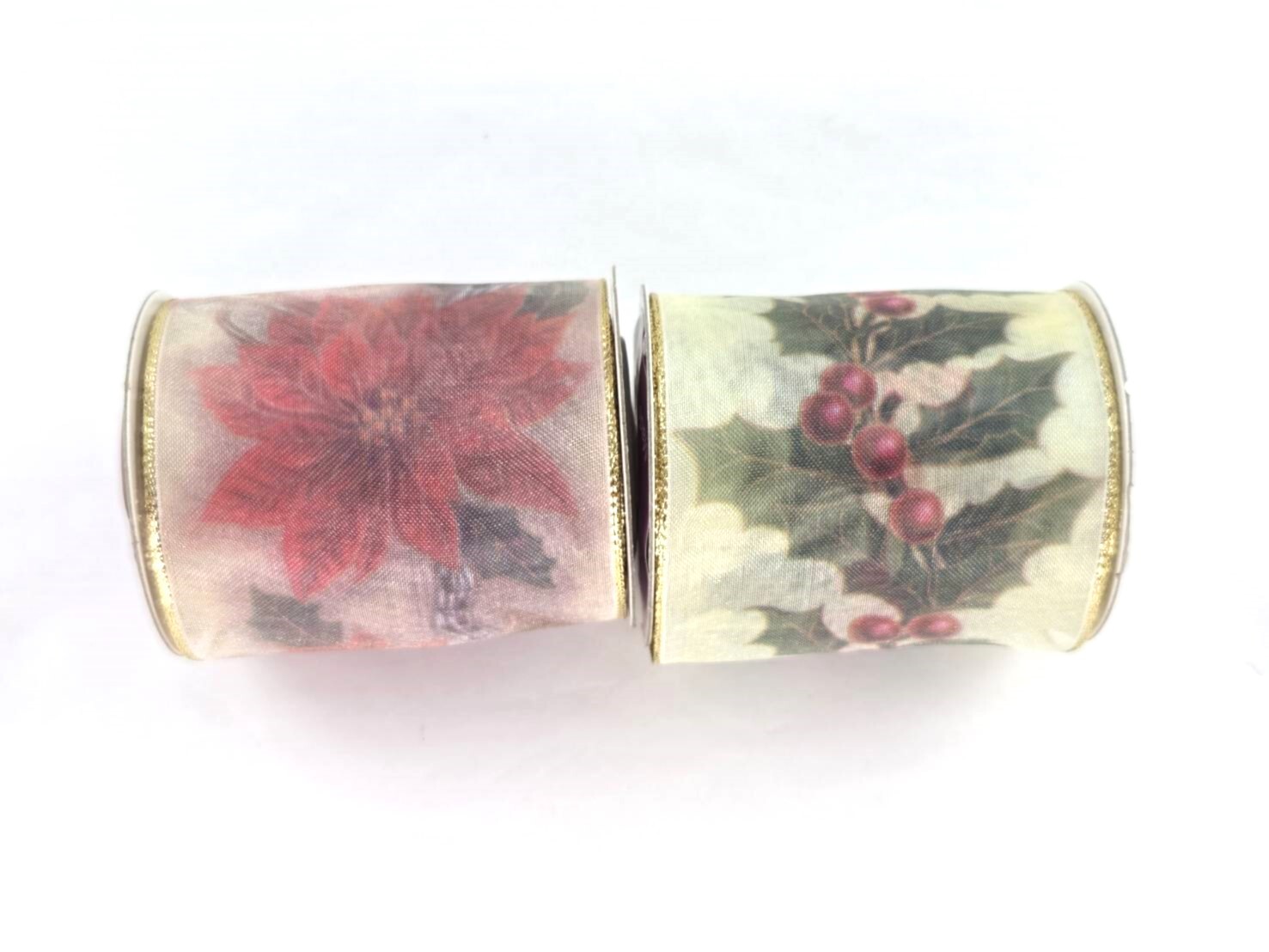 Plant wide-organza with golden edge and wire/62mm
