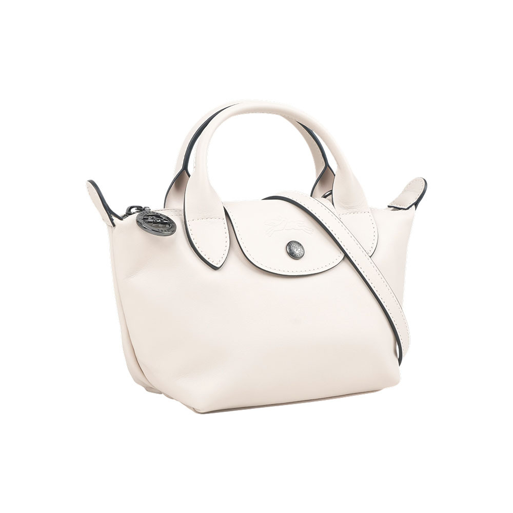 【Longchamp】LE PLIAGE XTRA 牛皮迷你二用折疊包(白紙色)