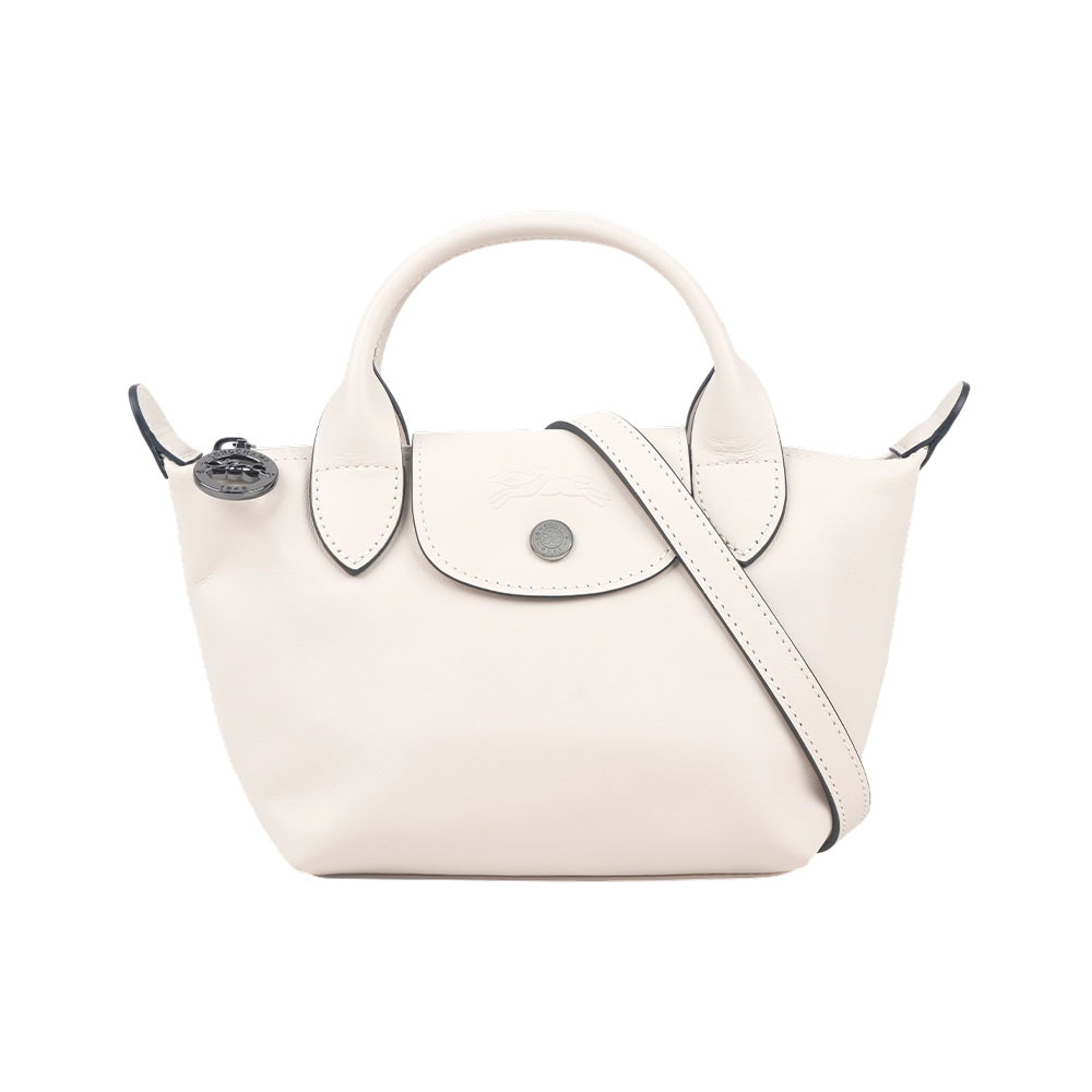 【Longchamp】LE PLIAGE XTRA 牛皮迷你二用折疊包(白紙色)
