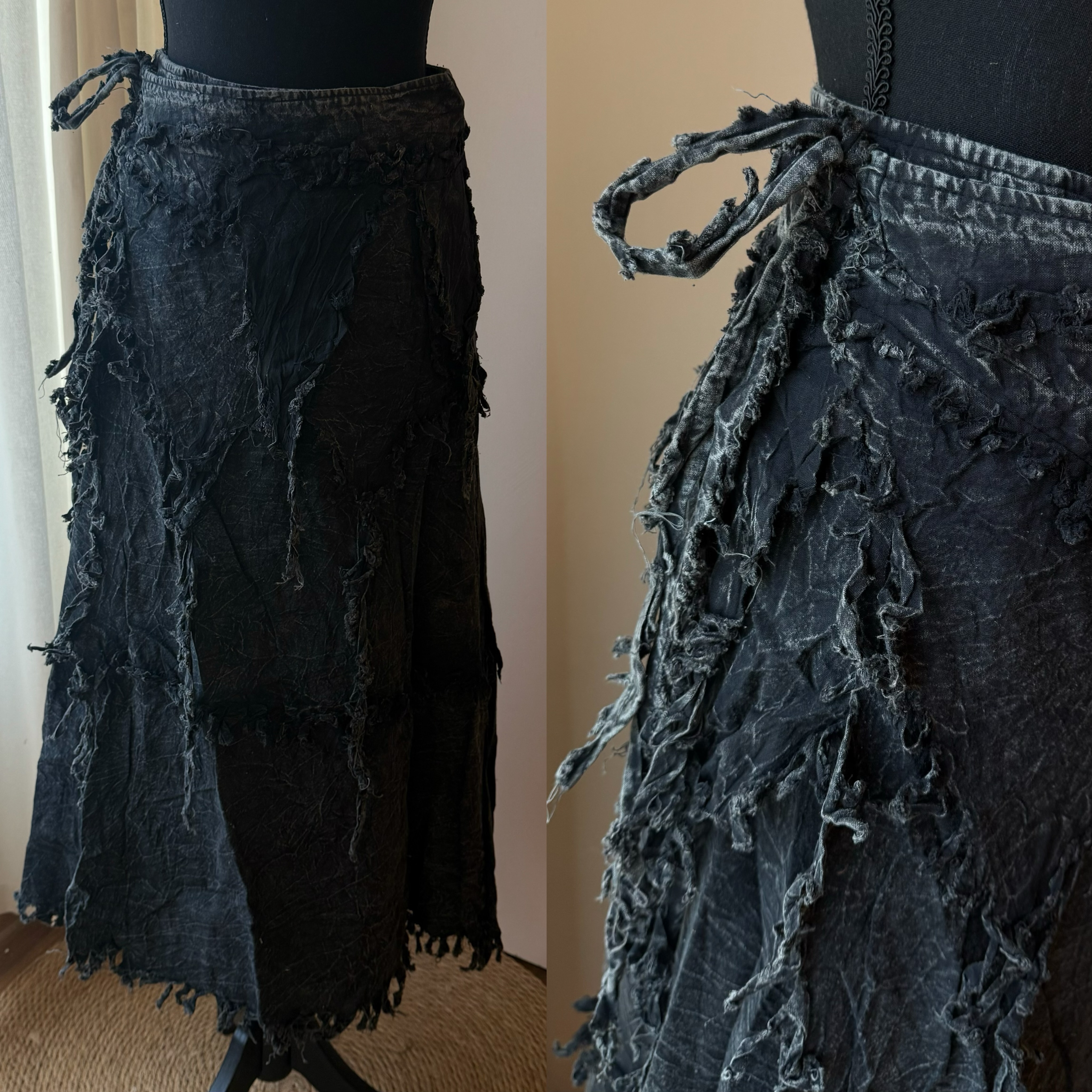 [原石] 尼泊爾手工服飾 植物染服飾 一片式長裙 黑色