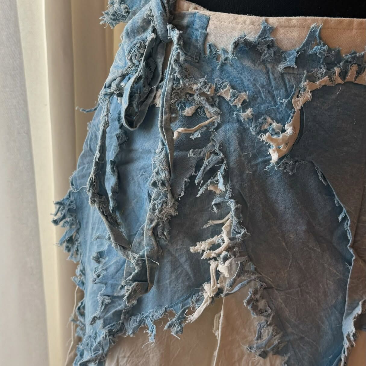 [原石] 尼泊爾手工服飾 植物染服飾 一片式長裙 藍白色