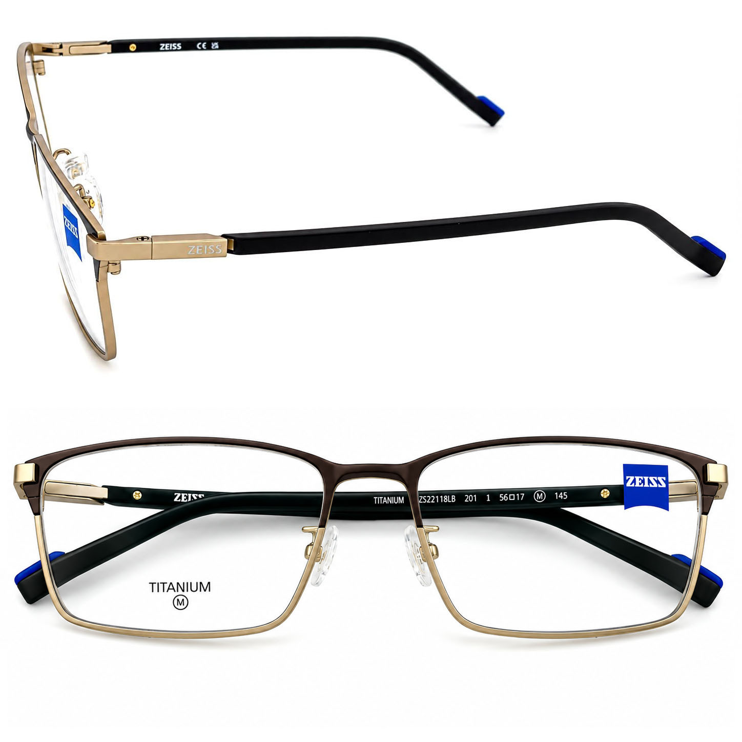 【ZEISS】ZS22118LB 201 方框光學眼鏡♣(霧棕搭霧金色)