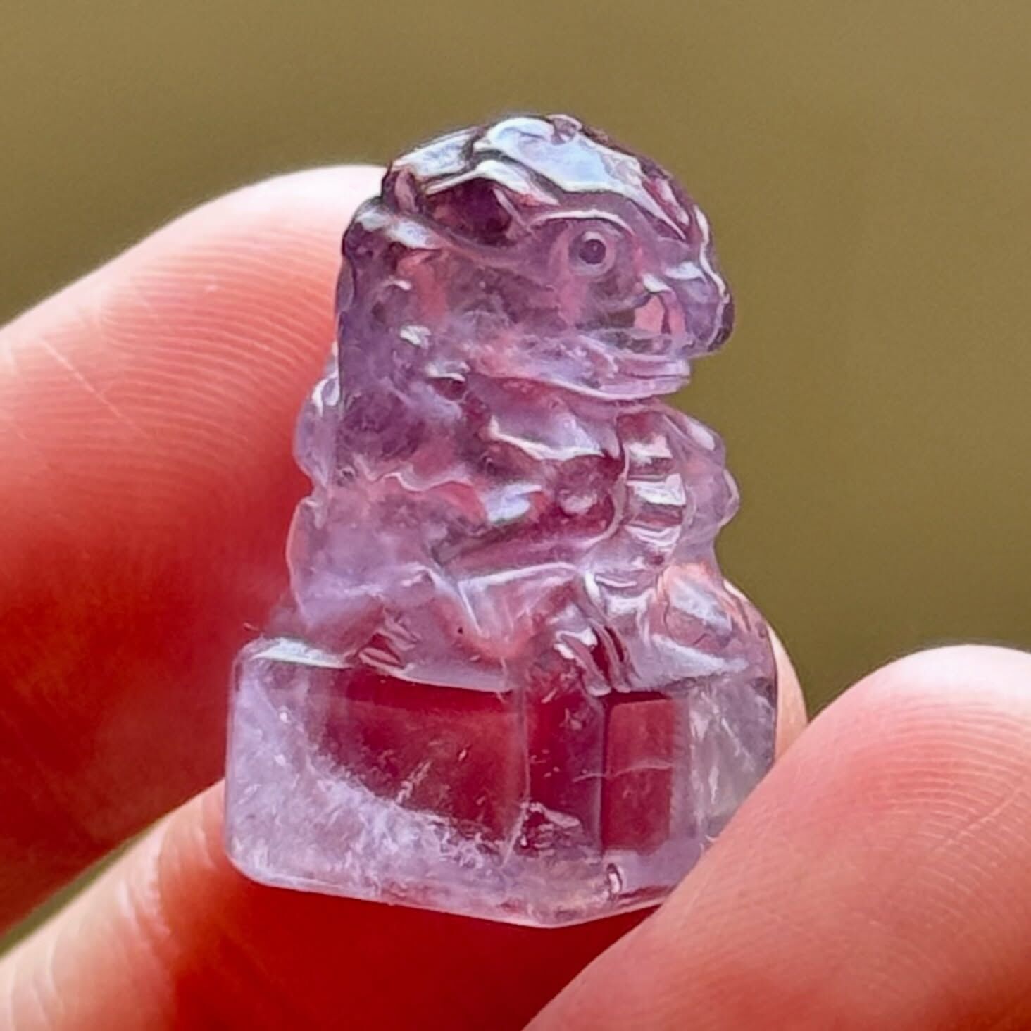 [原石] 紫水晶 小恐龍 印章