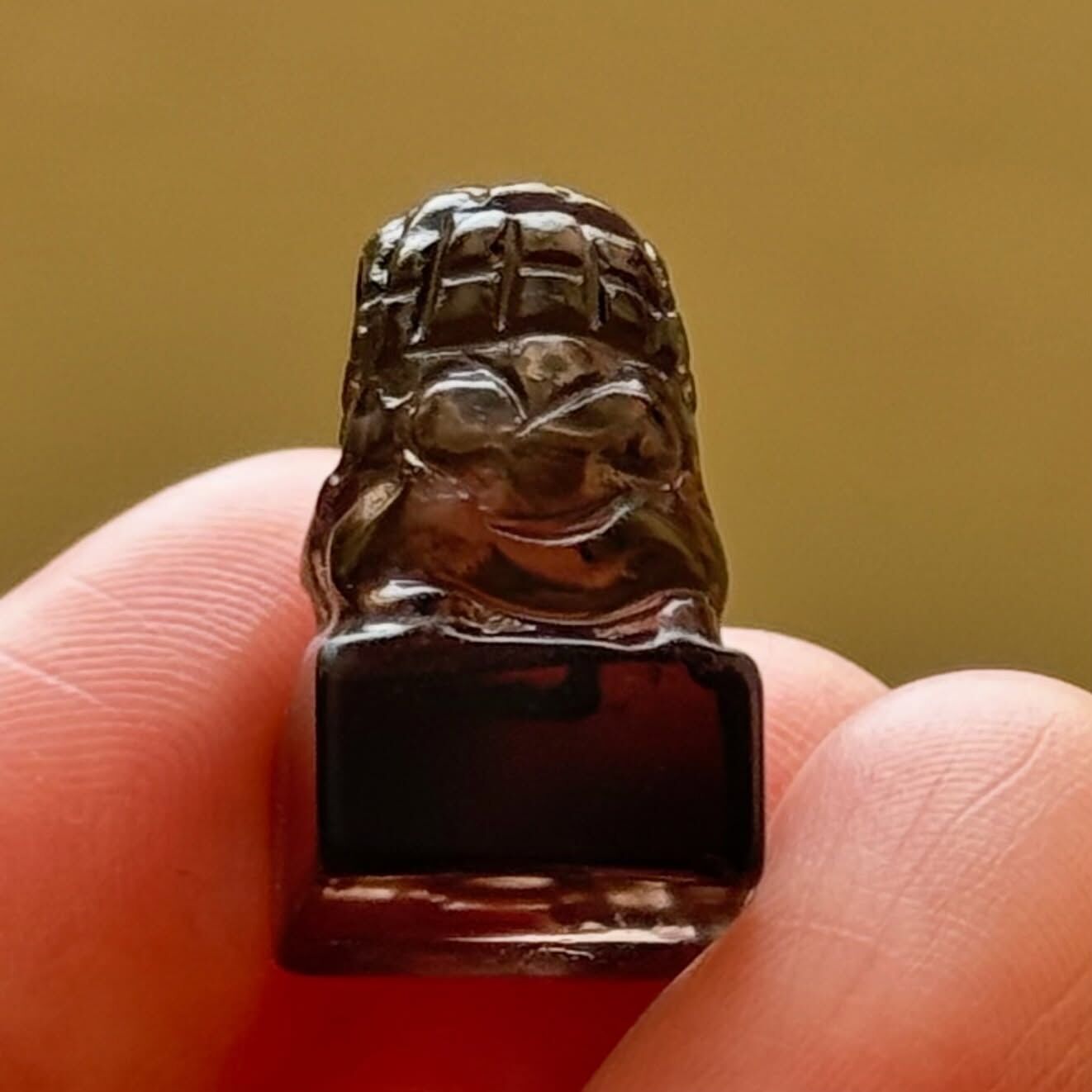 [原石] 茶晶 小恐龍印章