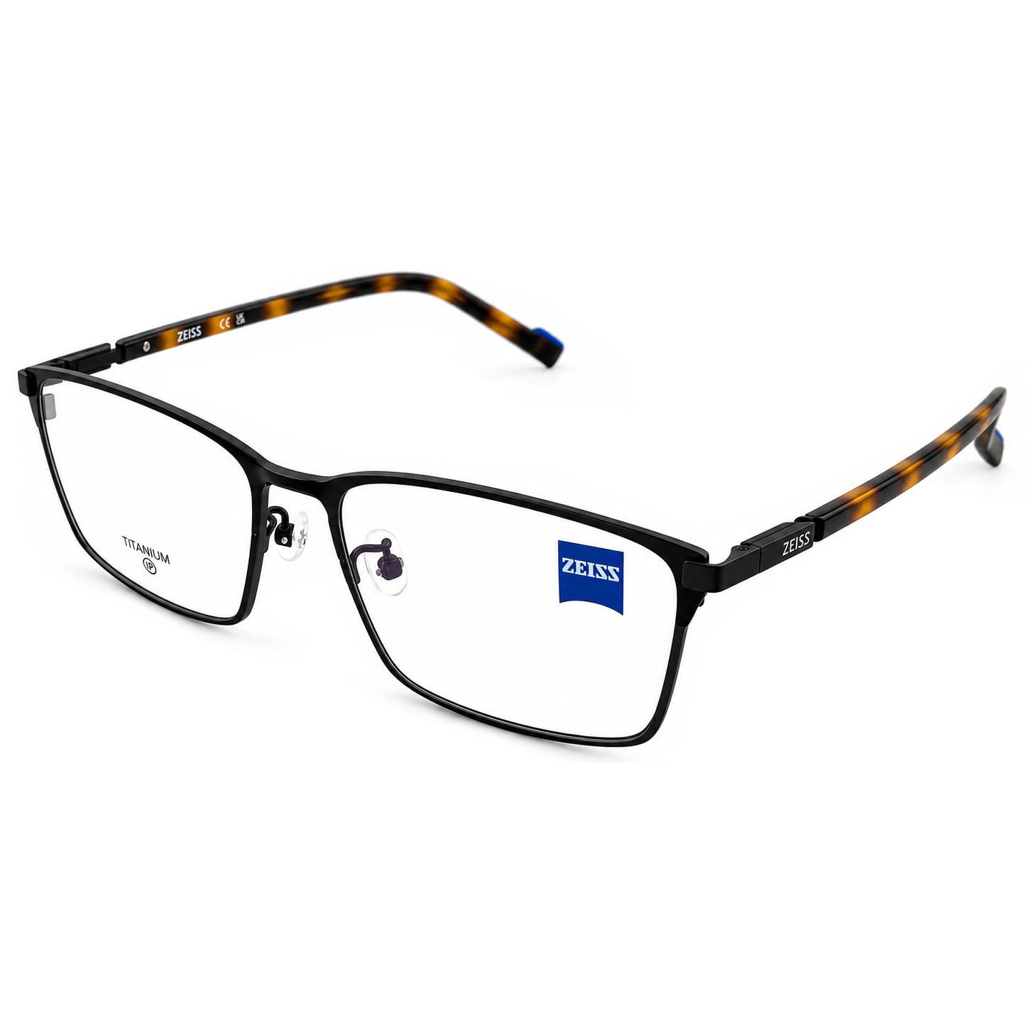 【ZEISS】ZS22118LB 001 方框光學眼鏡♣(亮黑+霧黑搭琥珀色)