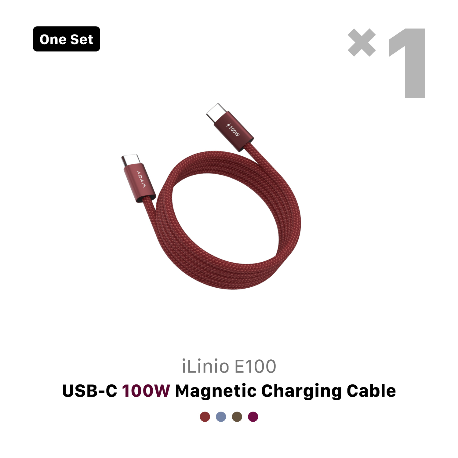 iLinio E100 USB-C to USB-C 100W Magnetic Charging Cable