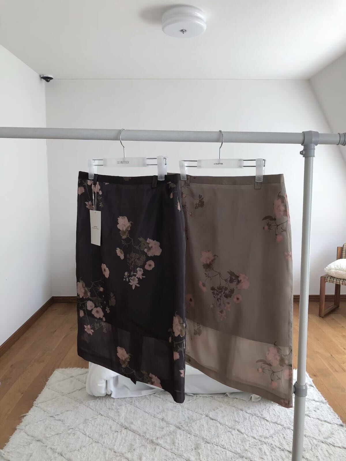 LB7137 花卉歐根紗直筒中長裙