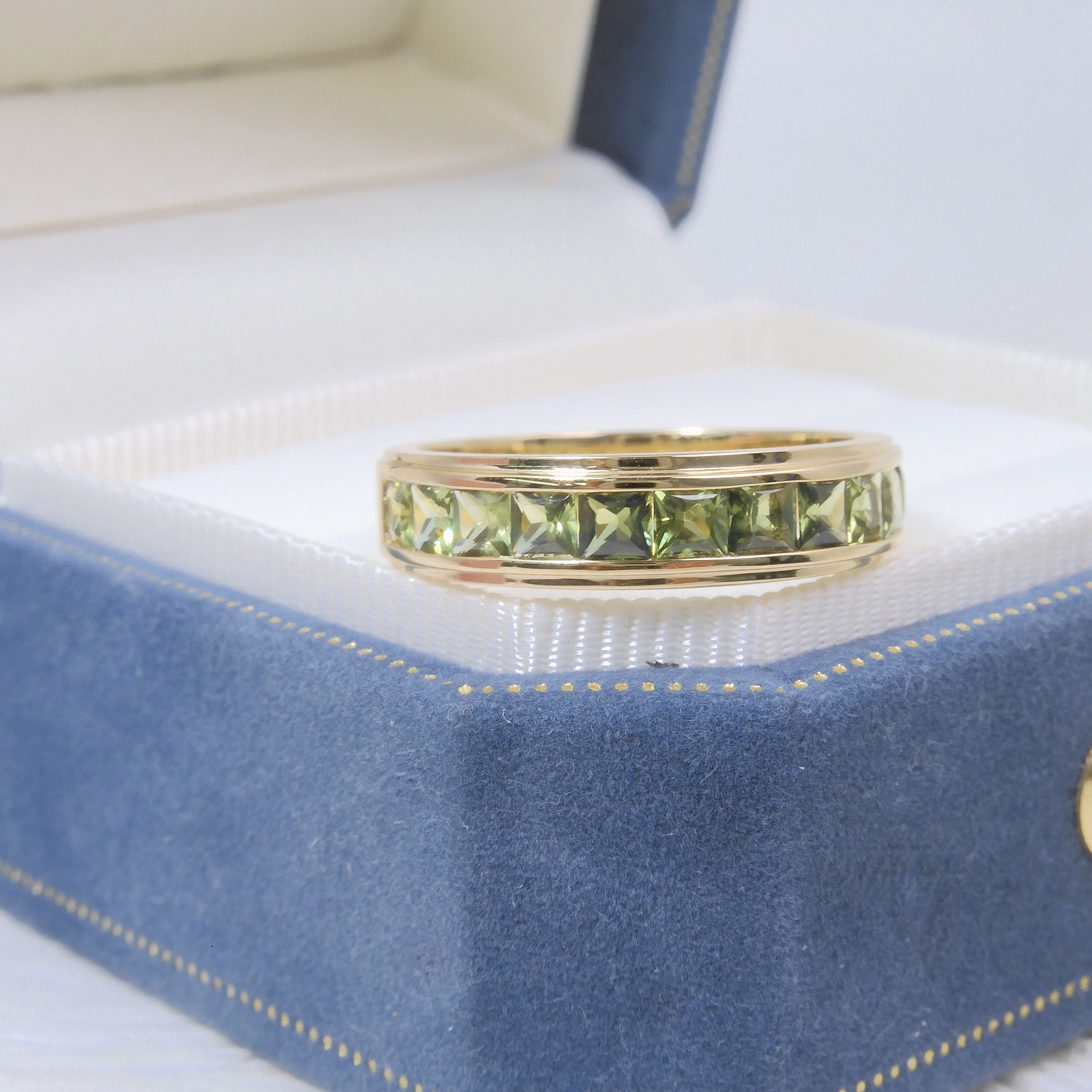 Bespoke 18K Gold 1.61ct Green Sapphire Ring
