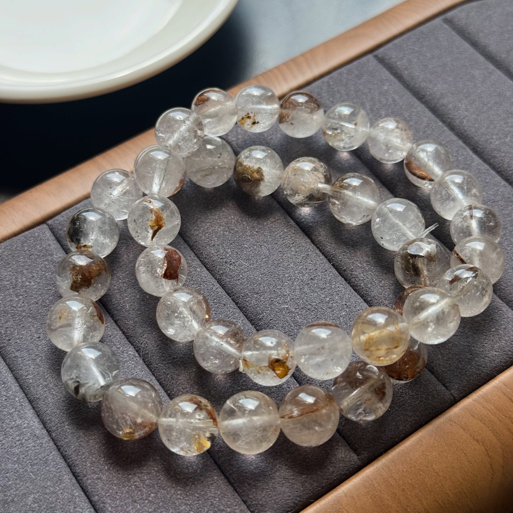 [原石] 紅泥骸骨水晶 水晶手串