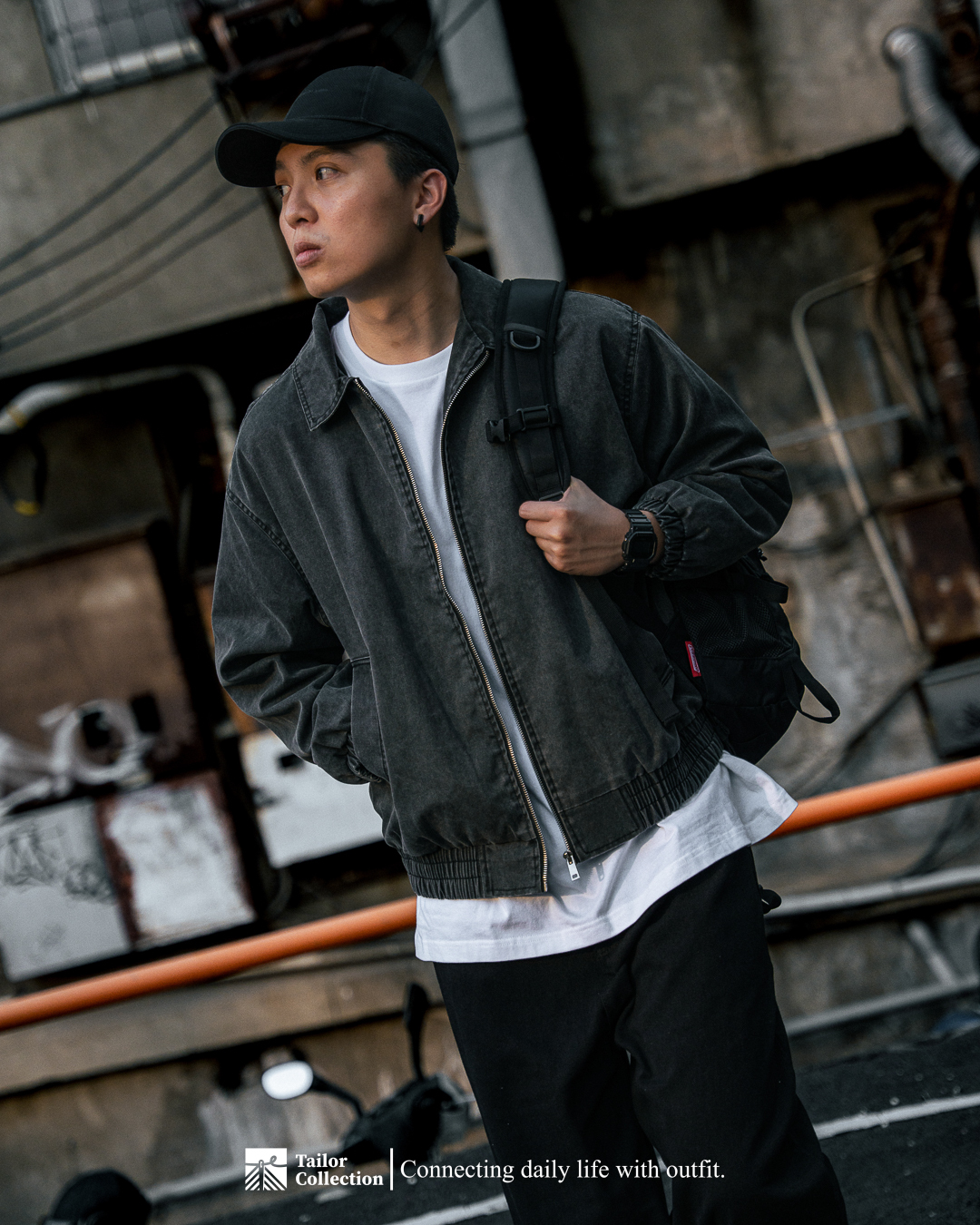 #預購 Tailor collection 日系復古 水洗牛仔 翻領拉鍊夾克外套 兩色