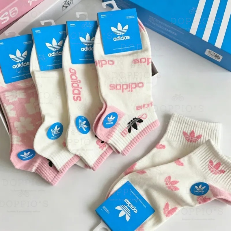 Adidas限定粉系少女色短款襪(1套5對) 九月團