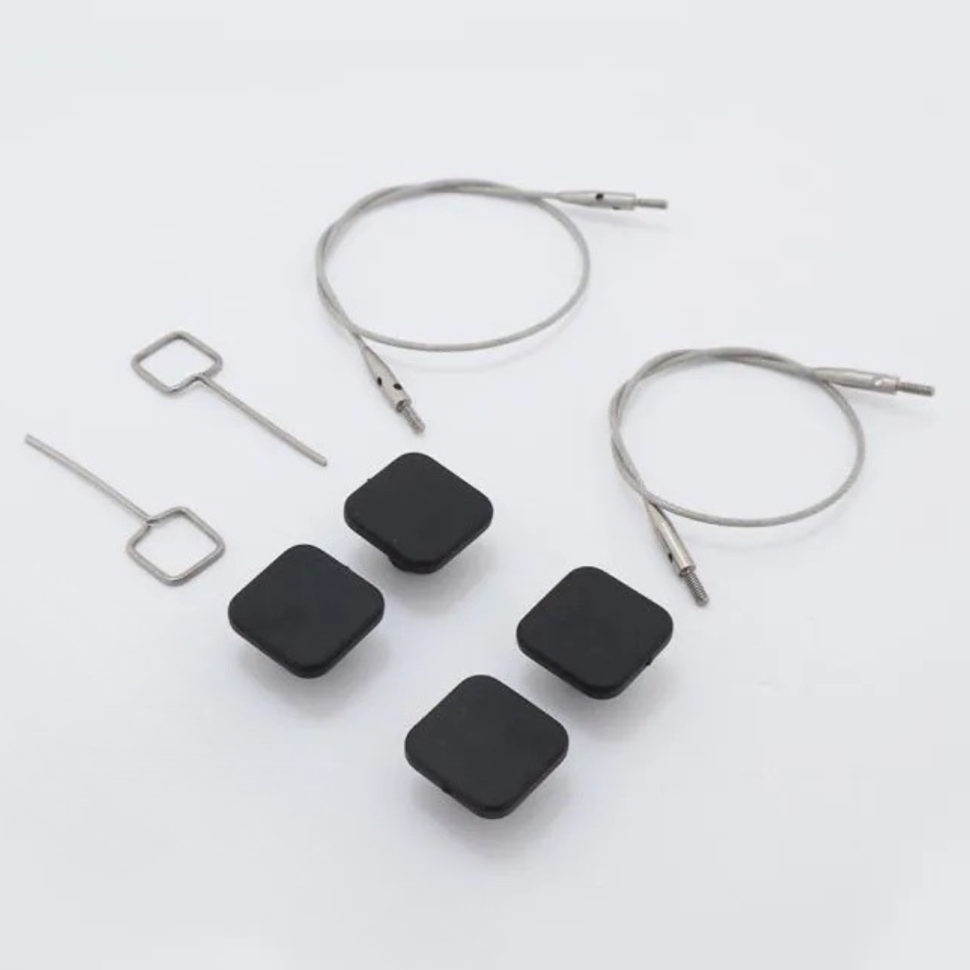 KnitPro - Petite 細針用透明不鏽鋼固定式 輪針連接線（2 條裝）