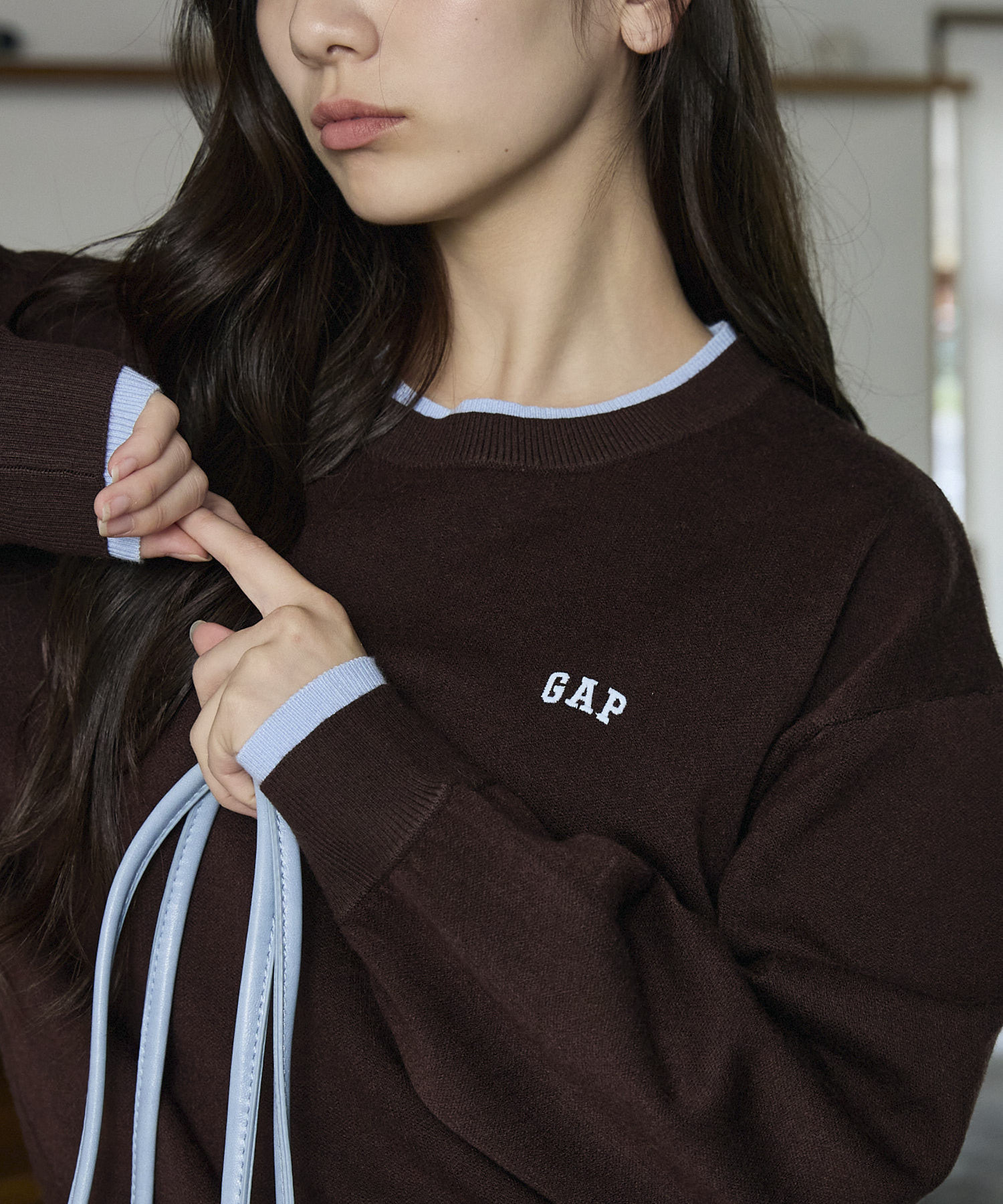 日本 GAP × PUBLUX 撞色 拼接 羊絨 混紡 圓領 針織衫 四色